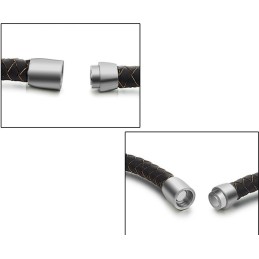 Kvalitets- Och Kvantitetsgaranterat Armband I Brunt Titanläder För Män