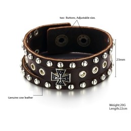 Högkvalitativt Korsarmband I Titanläder