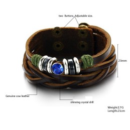 Kompletta Specifikationer För Armband I Titanläder Med Strass