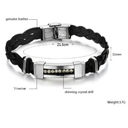 Säljer Bra Över Hela Världen Armband I Titanläder Med Strass