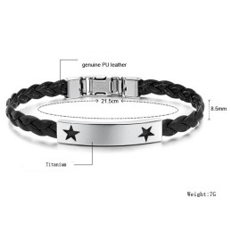 Pålitligt Rykte För Kvinnor Med Stjärnformad Titanläderarmband
