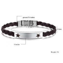 Pålitligt Rykte För Kvinnor Med Stjärnformad Titanläderarmband