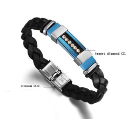 Brett Utbud Av Titanläderarmband För Män