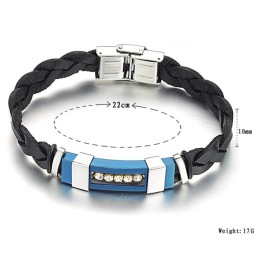 Brett Utbud Av Titanläderarmband För Män