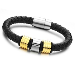 Högkvalitativt Armband I Svart Titanläder