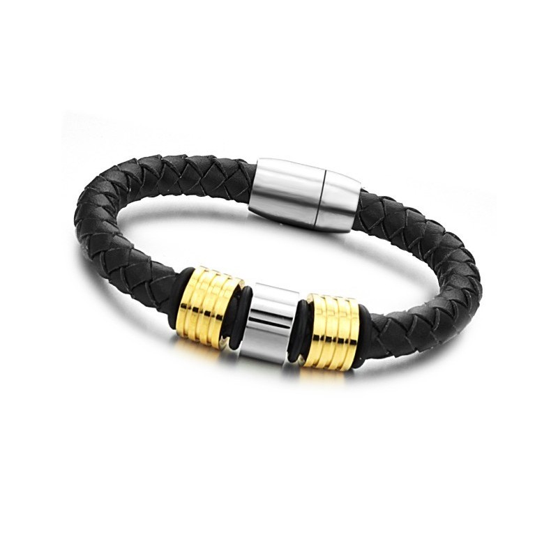 Högkvalitativt Armband I Svart Titanläder Högkvalitativt Armband I Svart Titanläder