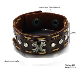 Att Njuta Av Högt Rykte Hemma Och Utomlands Retro Titan Läderarmband