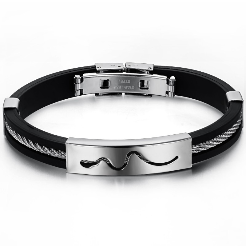 Hållbart I Bruk Ihåligt Titan Silikonarmband Hållbart I Bruk Ihåligt Titan Silikonarmband