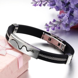 Hållbart I Bruk Ihåligt Titan Silikonarmband