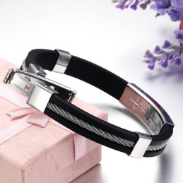 Hållbart I Bruk Ihåligt Titan Silikonarmband