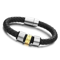 Stort Utbud Av Svart Titanläderarmband