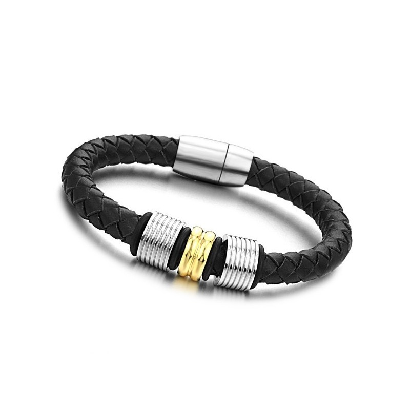 Stort Utbud Av Svart Titanläderarmband Stort Utbud Av Svart Titanläderarmband