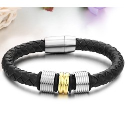 Stort Utbud Av Svart Titanläderarmband