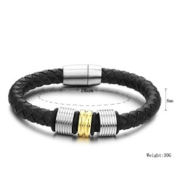 Stort Utbud Av Svart Titanläderarmband