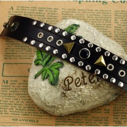 Högkvalitativt Retro Titanläderarmband Med Strass