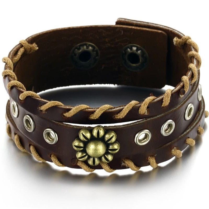 Retro Titan Läderarmband Av Utmärkt Kvalitet Retro Titan Läderarmband Av Utmärkt Kvalitet