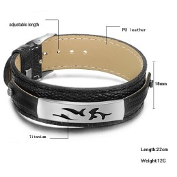Pålitlig Kvalitets Svart Titan Pu Armband
