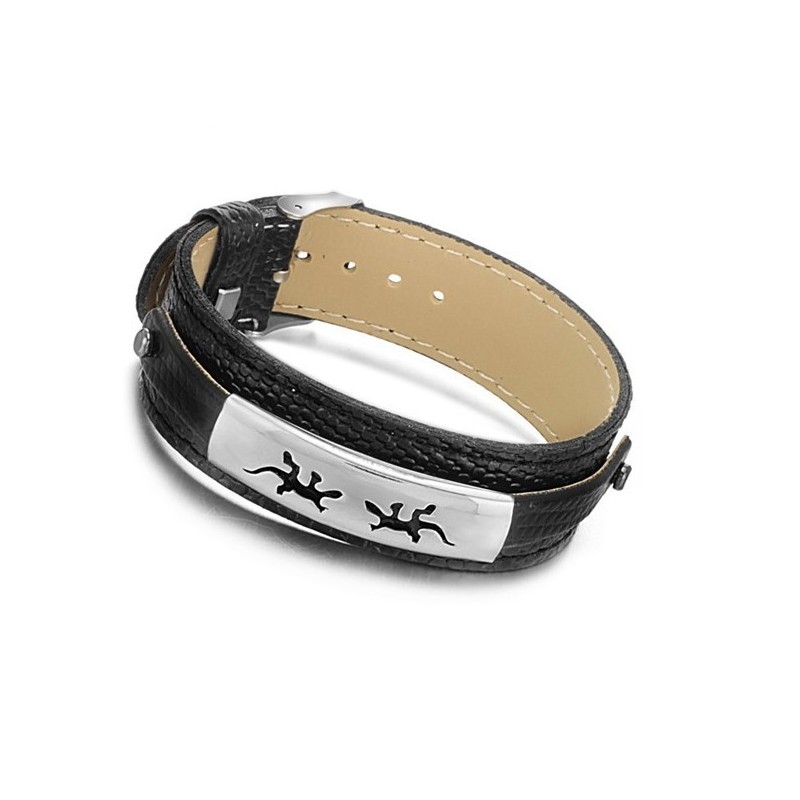 Högkvalitativt Svart Titanläderarmband Högkvalitativt Svart Titanläderarmband