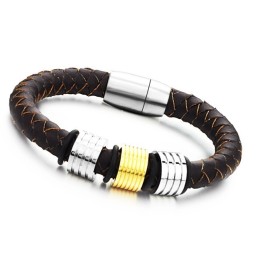 Lättanvänd Armband I Brunt Titanläder För Män