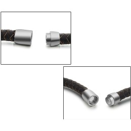 Lättanvänd Armband I Brunt Titanläder För Män