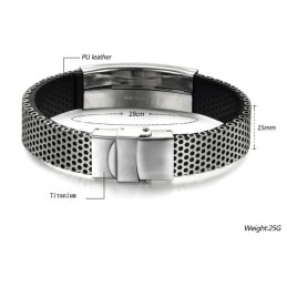 Slitstarkt Armband I Titanläder För Män