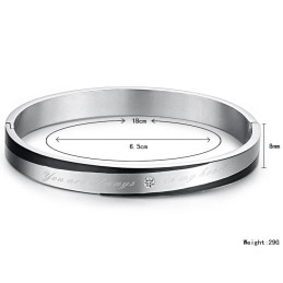 Stabil Kvalitet Titanarmband För Älskare Med Strass