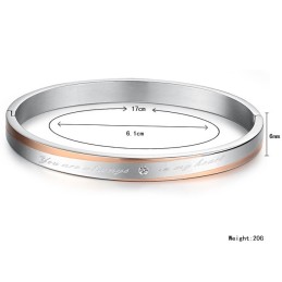 Stabil Kvalitet Titanarmband För Älskare Med Strass