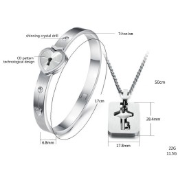 Högkvalitativt Låsformat Titanarmband För Älskare