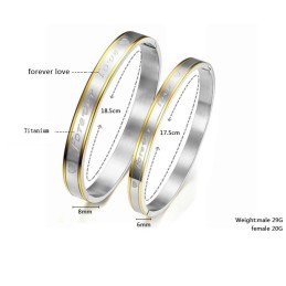 Stabil Kvalitet För Alltid Kärlek Titanarmband För Älskare