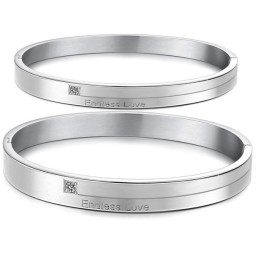 Utmärkt Kvalitetskoncis Titanarmband För Älskare Med Strass