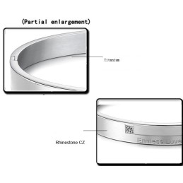 Utmärkt Kvalitetskoncis Titanarmband För Älskare Med Strass