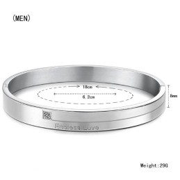 Utmärkt Kvalitetskoncis Titanarmband För Älskare Med Strass