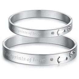 Utmärkt Kvalitets Titanarmband För Älskare Med Strass