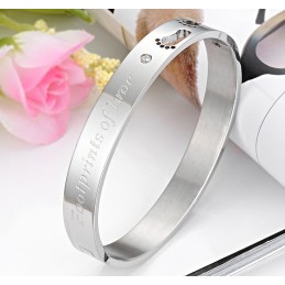 Utmärkt Kvalitets Titanarmband För Älskare Med Strass