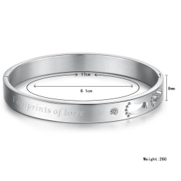 Utmärkt Kvalitets Titanarmband För Älskare Med Strass
