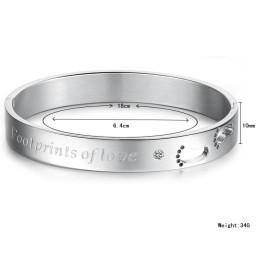 Utmärkt Kvalitets Titanarmband För Älskare Med Strass