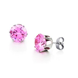 Stort Utbud Av Rosa Titanörhängen Med Diamanter För Kvinnor