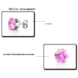 Stort Utbud Av Rosa Titanörhängen Med Diamanter För Kvinnor