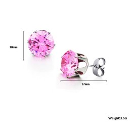 Stort Utbud Av Rosa Titanörhängen Med Diamanter För Kvinnor
