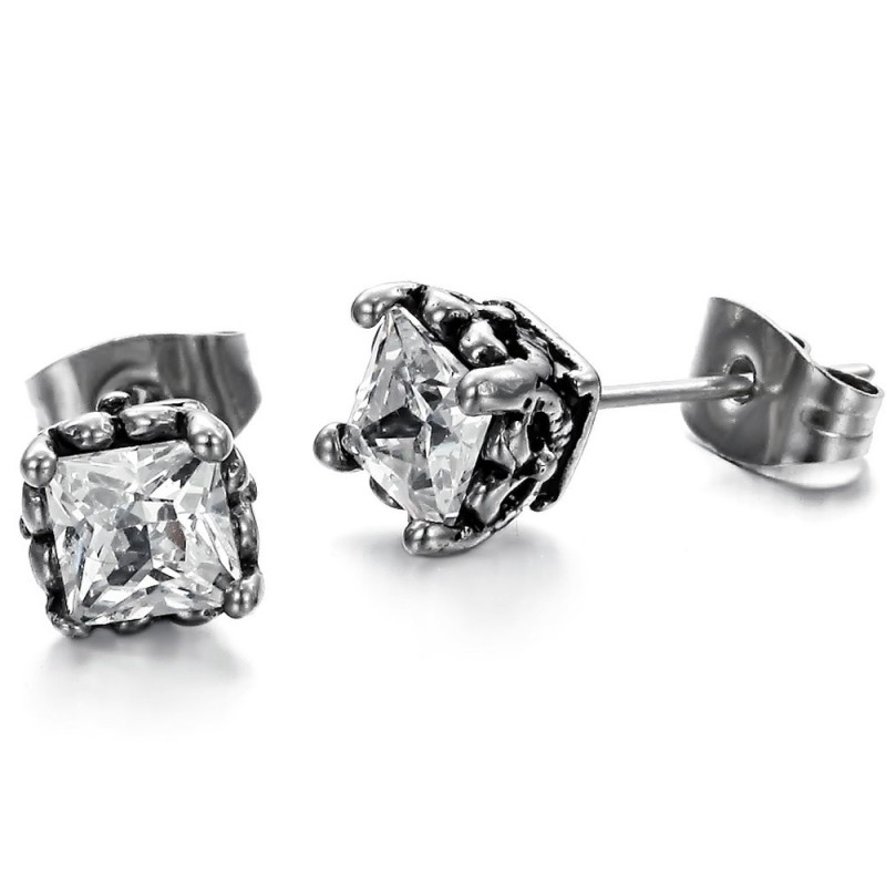 Stabila Titanörhängen Av Unisexkvalitet Med Diamanter Stabila Titanörhängen Av Unisexkvalitet Med Diamanter