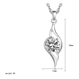 Kvalitets- Och Kvantitetsgaranterat Platinapläterat Titanhalsband Med Diamanter För Kvinnor