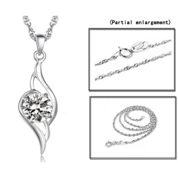 Kvalitets- Och Kvantitetsgaranterat Platinapläterat Titanhalsband Med Diamanter För Kvinnor