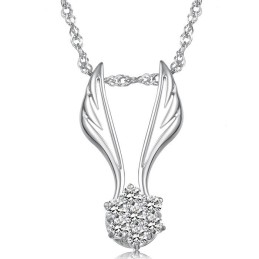 Lättanvänt Halsband I Titan Med Platinaplätering Och Vingform För Kvinnor Och Strass