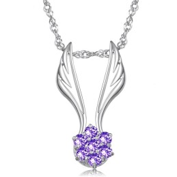 Lättanvänt Halsband I Titan Med Platinaplätering Och Vingform För Kvinnor Och Strass