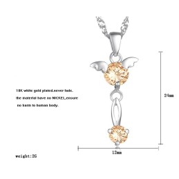 Stabil Kvalitet För Kvinnor I Lila Platinapläterat Titanhalsband Med Diamanter