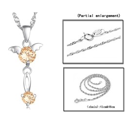Stabil Kvalitet För Kvinnor I Lila Platinapläterat Titanhalsband Med Diamanter