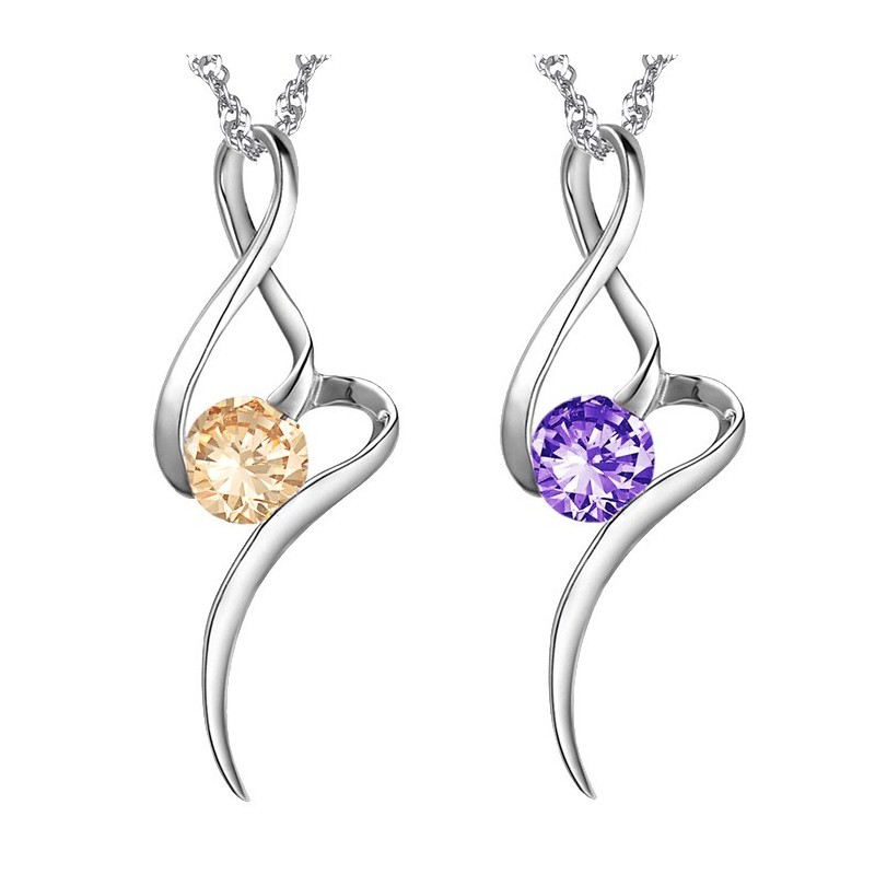Säljer Bra Över Hela Världen För Kvinnor I Lila Platinapläterat Titanhalsband Med Diamanter Säljer Bra Över Hela Världen För Kvinnor I Lila Platinapläterat Titanhalsband Med Diamanter