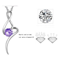 Säljer Bra Över Hela Världen För Kvinnor I Lila Platinapläterat Titanhalsband Med Diamanter