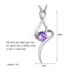 Säljer Bra Över Hela Världen För Kvinnor I Lila Platinapläterat Titanhalsband Med Diamanter