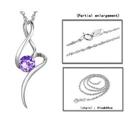 Säljer Bra Över Hela Världen För Kvinnor I Lila Platinapläterat Titanhalsband Med Diamanter